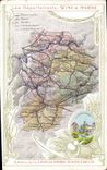 CPA Carte geographique Chocolaterie d'Aiguebelle Seine et Marne