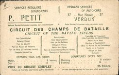 CPA Carte geographique Circuit des forts de Verdun Millitaria