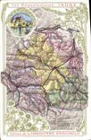 VINTAGE POSTCARD Geographical map Hollow Chocolate factory of Aiguebelle Indre