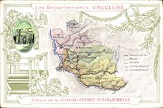 CPA Carte geographique Chocolaterie d'Aiguebelle Vaucluse Arc de Triomphe Orange
