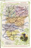CPA Carte geographique Chocolaterie d'Aiguebelle Aisne Chateau de Coucy