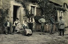 CPA Folklore La paie des moissonneurs 