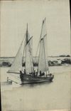VINTAGE POSTCARD Boat (chart toilee)