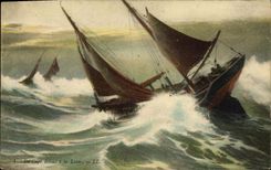 CPA Bateau En Cape debout a la lame 
