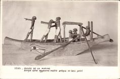 CPA Bateau Musee de la marine Barque votive egyptienne antique en bois peint