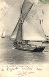 VINTAGE POSTCARD Boat Treport Boat of sin