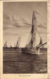 CPA Bateau Depart pour la peche 