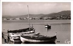 VINTAGE POSTCARD Boat Island co. Marguerite Panorama towards Cannes