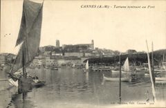 CPA Bateau Cannes Tartane rentrant au port 
