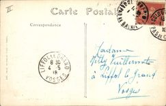 VINTAGE POSTCARD Boulogne Boat on Sea View taken of the battery of the Dunes of Chatillon