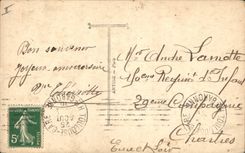 VINTAGE POSTCARD Fantaisie the Cockchafer Carries Insecte happiness