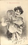 VINTAGE POSTCARD Fantaisie Woman Carries Happiness Clover
