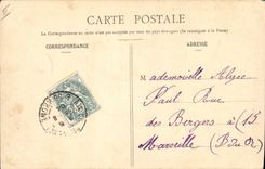 VINTAGE POSTCARD Fantaisie the four-leaf clover Porte Femmes happiness