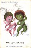CPA Fantaisie Porte bonheur Nenette et Rintintin Mascot Dance La Rintintinette