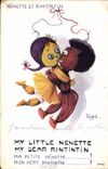 CPA Fantaisie Porte bonheur Nenette et Rintintin My little Nenette My dear Rintintin 