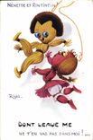 VINTAGE POSTCARD Fantaisie Carries happiness Nenette and Rintintin Of which leave me