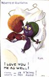 VINTAGE POSTCARD Fantaisie Carries happiness Nenette and Rintintin I coils you me ace well