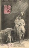 CPA Chevre Enfant Les bulles de savon