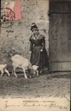 CPA Chevre Bourbonnais Une fermiere 