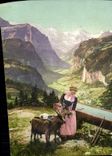 CPA Chevre Femme