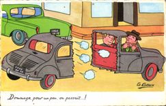 CPA Humour Automobile 