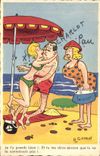 VINTAGE POSTCARD Humor Gondot Beach