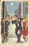 VINTAGE POSTCARD Humor Alcohol Sun the Moon