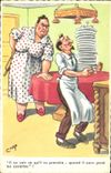 CPA Humour Vaisselle Chap 