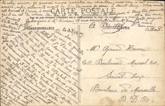 VINTAGE POSTCARD Militaria 11:00 of the morning To the hairdressing salon Hairdresser