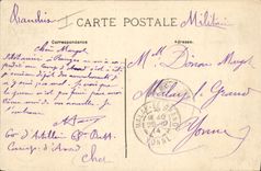 POSTAL Militaria de la VENDIMIA el campo de las carreteras principales de Avord