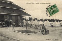 La POSTAL Militaria Mailly de la VENDIMIA el campo cocina el Weeding de potatos