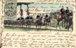 CPA Militaria 13eme Dragons francais en manoeuvres 