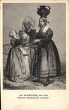 CPA Folklore Bretagne vers 1840 Femmes d'Escoublac 