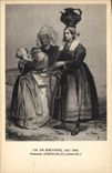 CPA Folklore Bretagne vers 1840 Femmes d'Escoublac