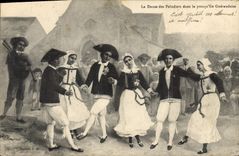 VINTAGE POSTCARD Folklore dance of the paludiers in the Guerandaise peninsula