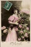 VINTAGE POSTCARD Fantaisie Telephones Poisson Woman
