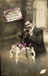 CPA Fantaisie Telephone Homme