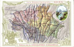 CPA Carte geographique Chocolaterie d'Aiguebelle Gers
