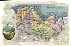 CPA Carte geographique Chocolaterie d'Aiguebelle Cotes du Nord