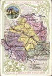 CPA Carte geographique Chocolaterie d'Aiguebelle Indre