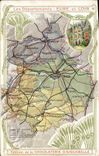 VINTAGE POSTCARD Geographical map Chocolate factory of Aiguebelle the Eure and Loir