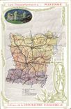 VINTAGE POSTCARD Geographical map Chocolate factory of Aiguebelle Mayenne