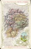VINTAGE POSTCARD Geographical map Chocolate factory of Aiguebelle the Seine & the Marne
