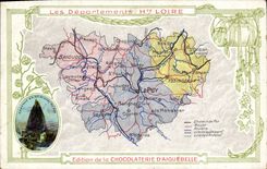 CPA Carte geographique Chocolaterie d'Aiguebelle Haute Loire