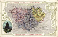 CPA Carte geographique Chocolaterie d'Aiguebelle Haute Loire
