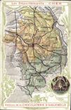 VINTAGE POSTCARD Geographical map Chocolate factory of Expensive Aiguebelle