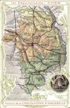 CPA Carte geographique Chocolaterie d'Aiguebelle Cher