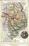 CPA Carte geographique Chocolaterie d'Aiguebelle Cher