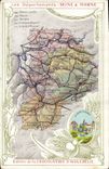 CPA Carte geographique Chocolaterie d'Aiguebelle Seine & Marne Le Loing a Moret 