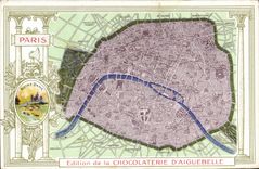 CPA Carte geographique Chocolaterie d'Aiguebelle Paris